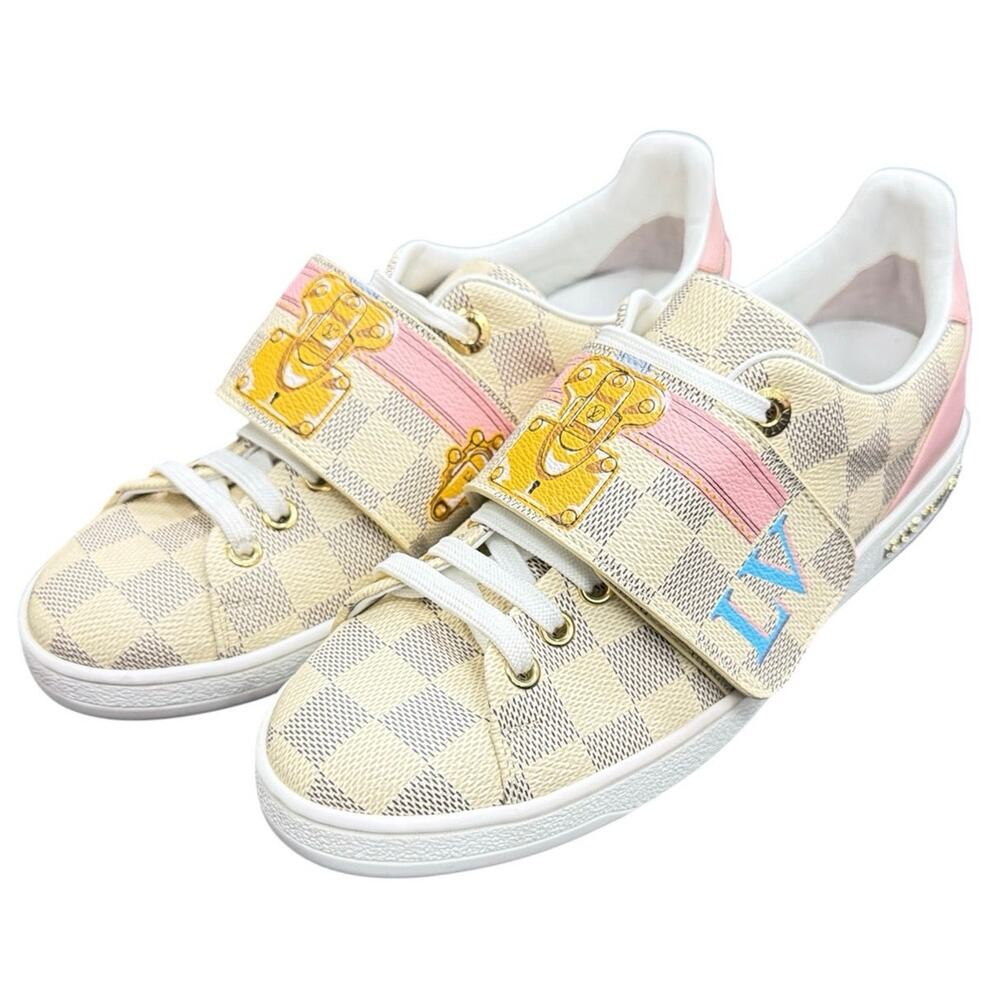 Louis Vuitton Women’s US 5/5.5 2018 Damier Azur Summer Trunks Frontrow Sneakers